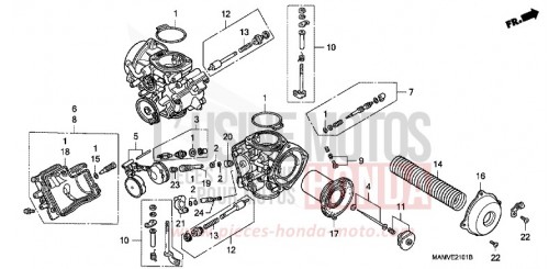 CARBURATEUR (PIECES CONSTITUTIVES) GL1500AV de 1997